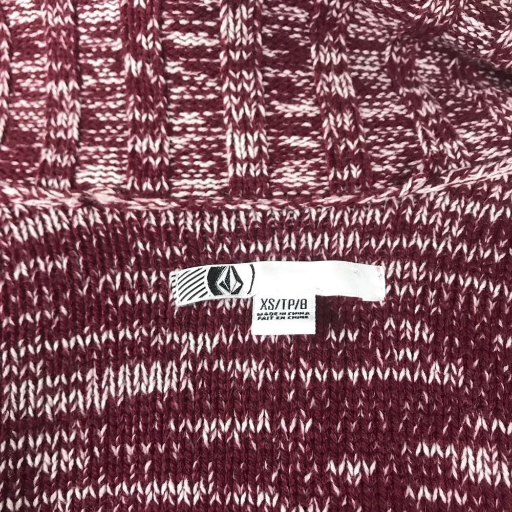 Volcom Maroon Knit Button Front Sweater Jacket - image 7